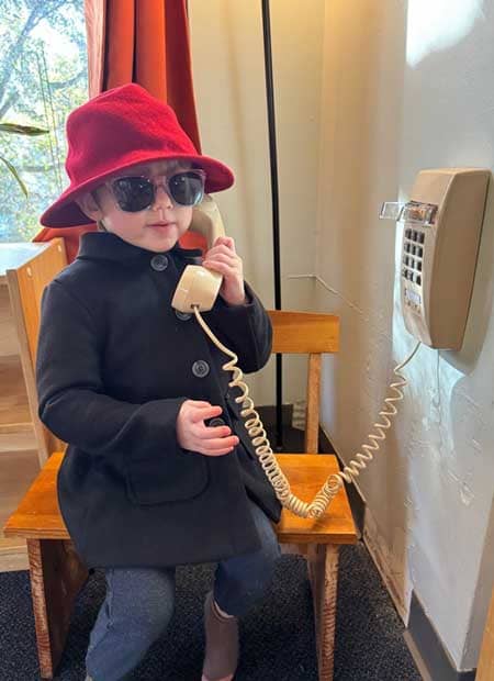 Students greeting each other