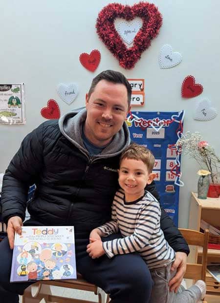 Mystery reader visiting the classroom
