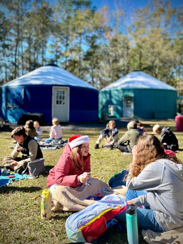 Students connecting with nature at the Mezzo Farm School